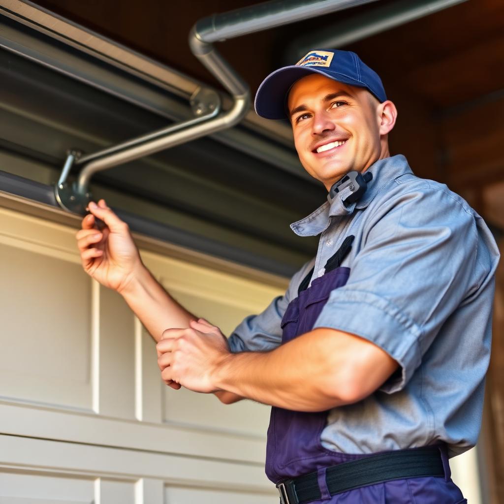 Oakridge Garage Doors certified technician inspecting garage door springs in Oakridge, OR